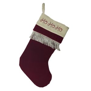 BOTA ROJA DE TERCIOPELO CON BEIGE