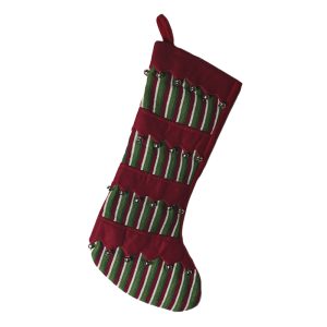 BOTA ROJA CON VERDE Y CASCABELES