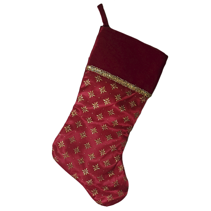 BOTA ROJA CON COPOS DOR Y CINTA DOR