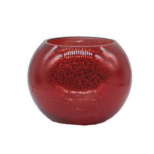 BOWL DE VIDRIO ROJO RENDONDO