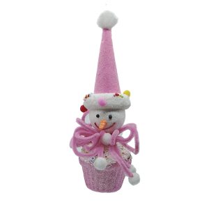 PONQUECITO MUÑECO DE NIEVE ROSA BLAN