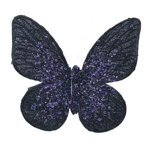 MARIPOSA MORADA CON LENTEJ GANCHO