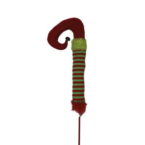 PIERNAS DE ELFO ROJO VERDE A RAYAS