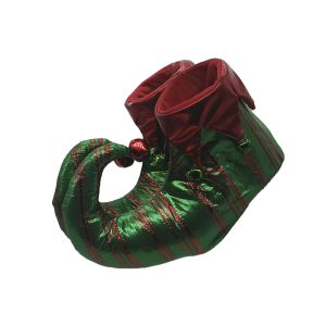 ZAPATO DE ELFO ROJO VERDE BRILLANTE