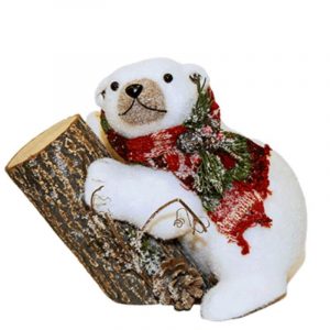 OSO NATURAL CON TRONCO DE 23 CM