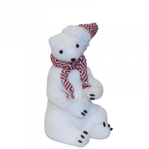 PELUCHE OSO POLAR SENTADO ROJO 32 CM