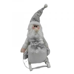 SANTA Y MUÑECO DE NIEVE EN TRINEO PLATA