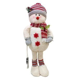 PELUCHE MUÑECO/NIEVE ROJ/GRIS/BLAN 74CM 
