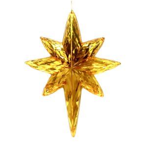 ORNAMENTO OCTAGRAMA DORADO 20 CM