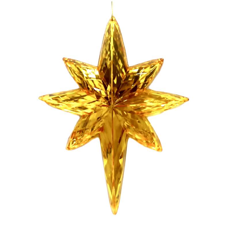 ORNAMENTO OCTAGRAMA DORADO 20 CM
