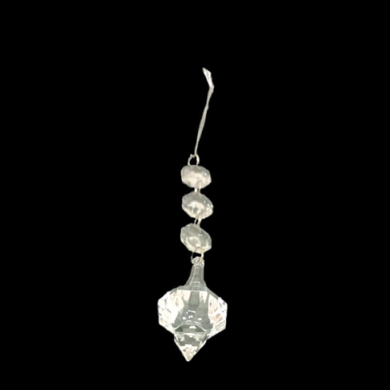 ORNAMENTO DE CUENTAS 14 CM TRANSPARENTE