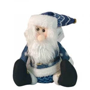 SANTA/MUÑ SENTADO AZUL/BLAN 26CM
