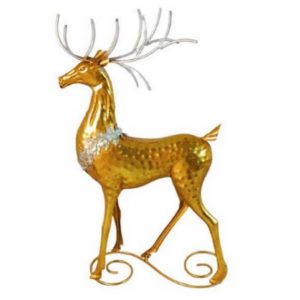 VENADO DECOR DOR/PLATA 39CM
