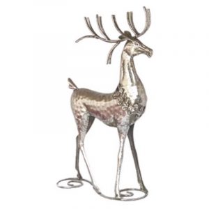 VENADO DECORATIVO PLATA METAL 39CM