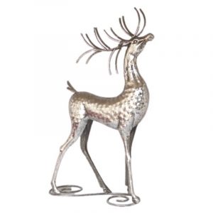 VENADO DECORATIVO PLATA METAL 39CM