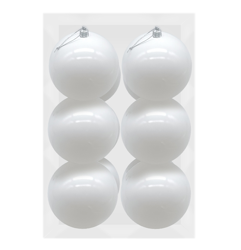 HV BAMBALINAS BLAN BRILL 6PZS 10CM - Imagen 2