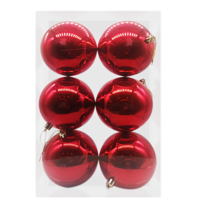 HV BAMBALINAS ROJ BRILL 6PZS 10CM - Imagen 2