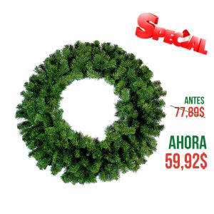 CORONA ARTIFICIAL VERDE DE 180 TIPS 60CM