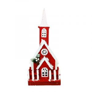FACHADA CASA ROJA C/LUZ 41X25CM
