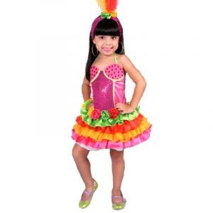 DISFRAZ DE RUMBERA TROPICAL PARA NIÑA
