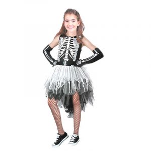 DISFRAZ DE ESQUELETO FANTASMA NIÑA
