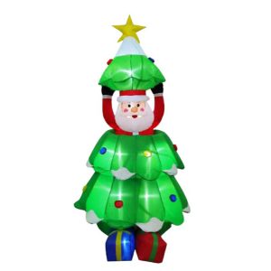 INFLABLE SANTA SUBE Y BAJAN EN ARBOL 1.80MT