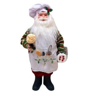 SANTA COCINERO ROJO/VERDE 47CM 