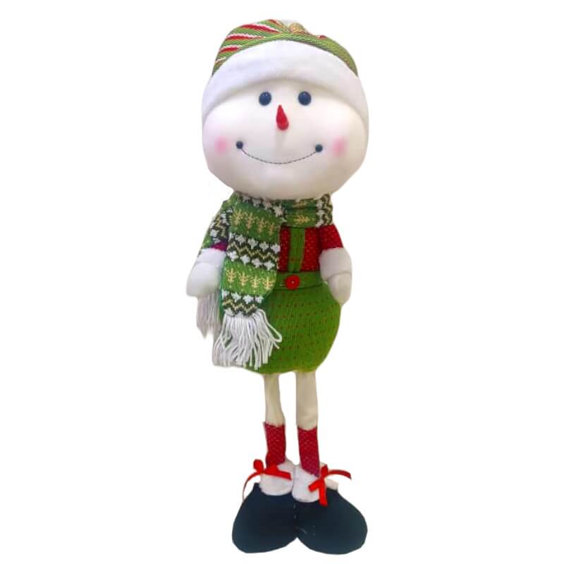 MUÑECO/NIEVE CABEZON ROJ/VERD 77CM