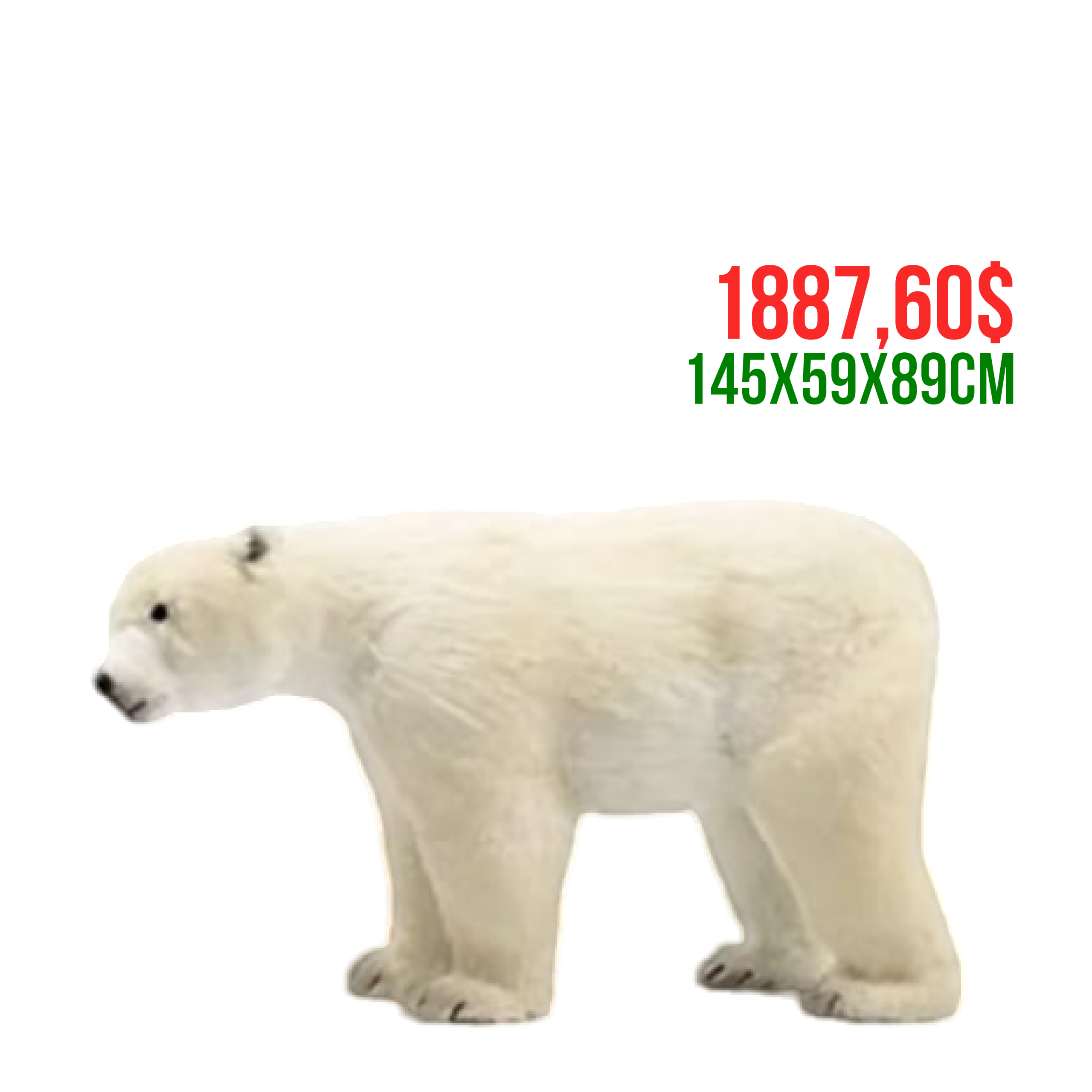 OSO BLANCO NAT CAMINANDO 145X59X89CM