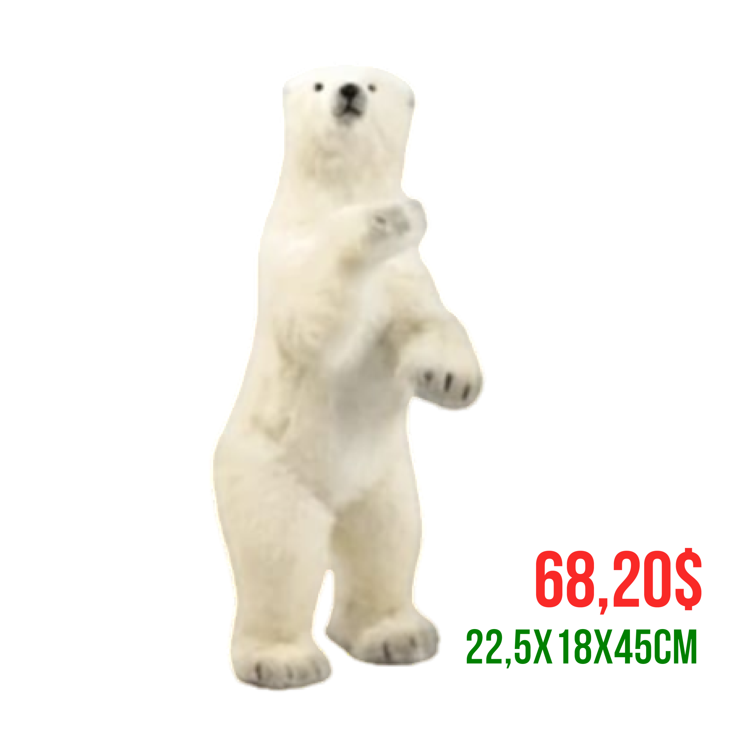 OSO DE PIE BLANCO NAT 22,5X18X45CM