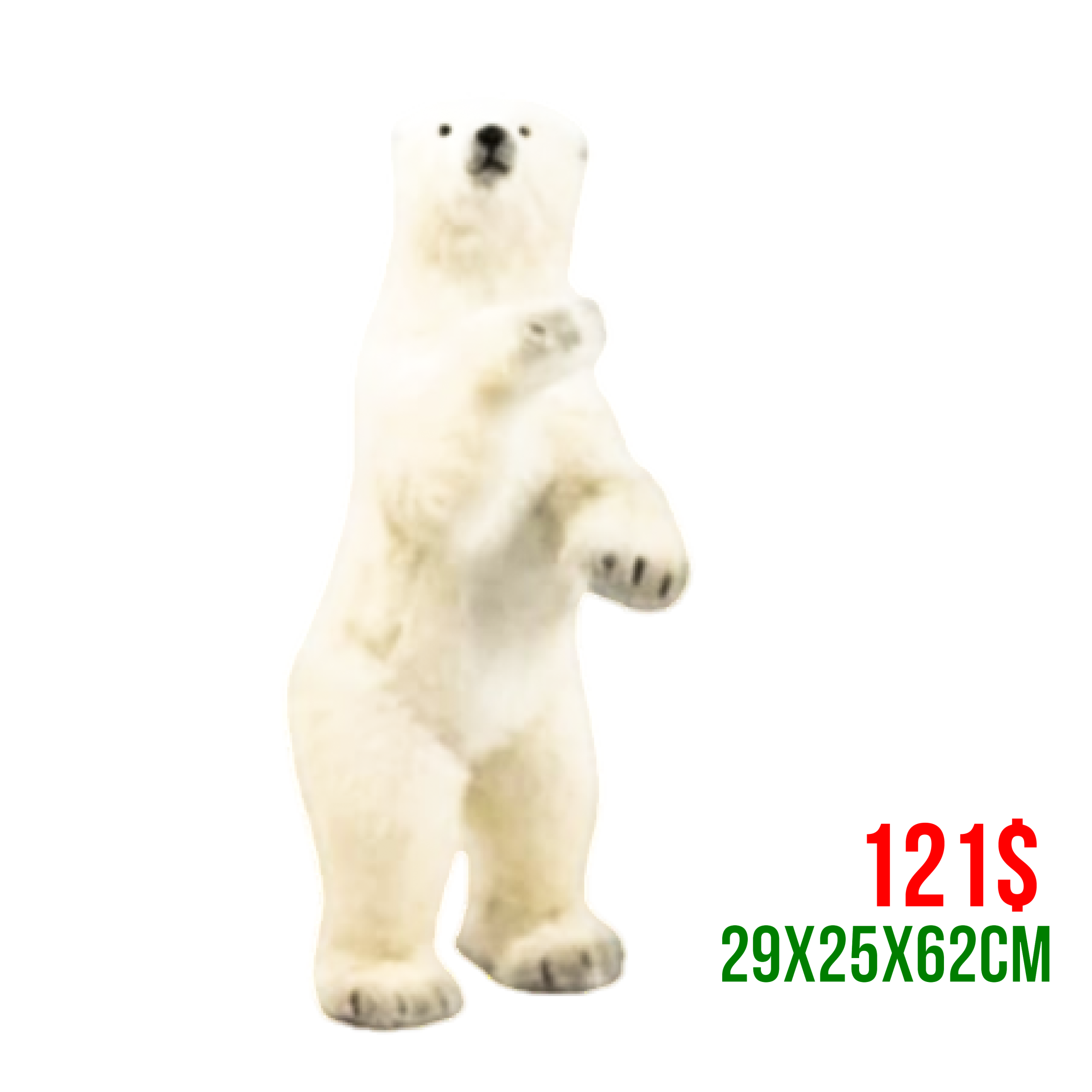 OSO DE PIE BLANCO PUR 29X25X62CM