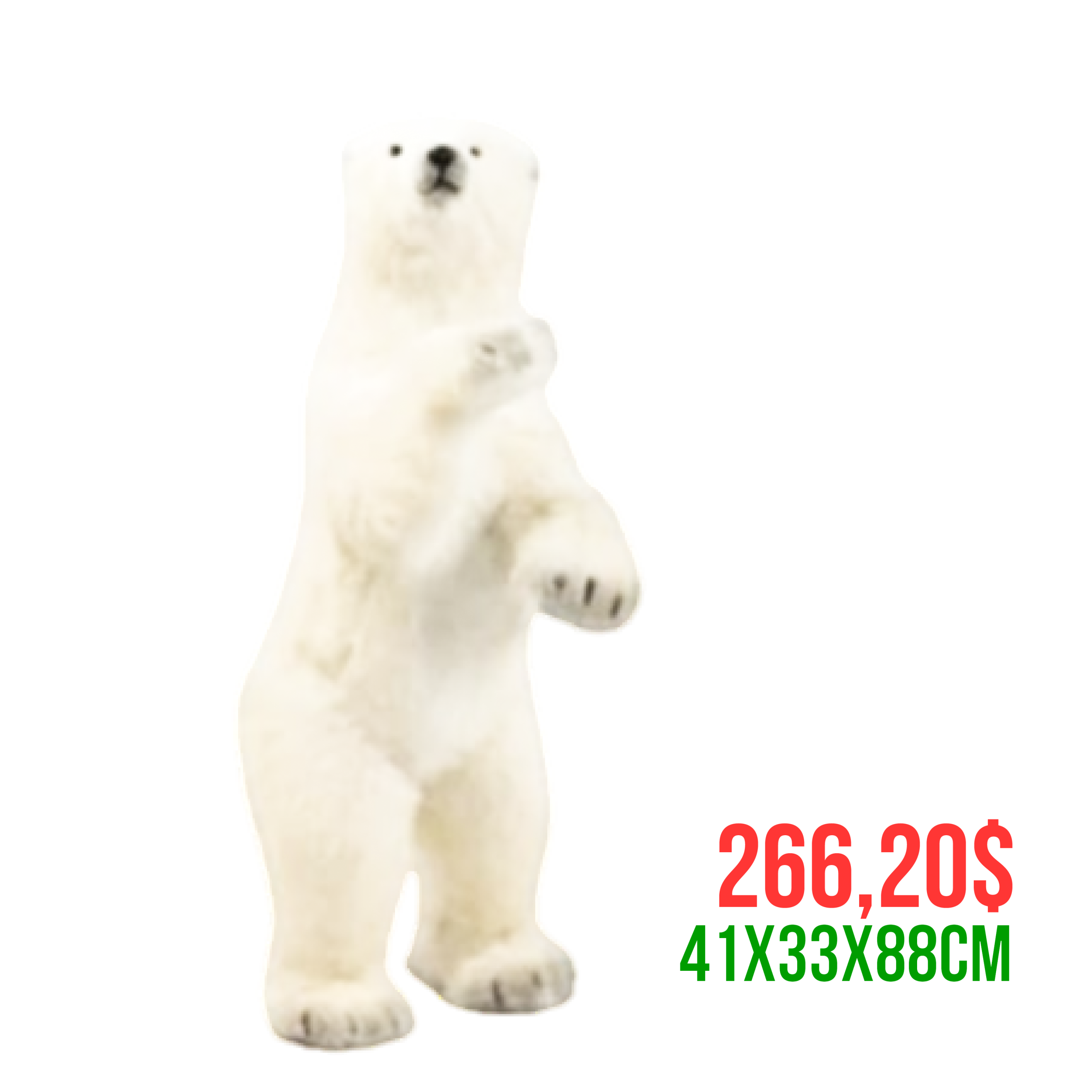 OSO DE PIE BLANCO PUR 41X33X88CM