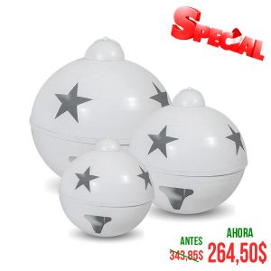 SET DE 3 CASCABELES 30,40,45CM BLAN MATE