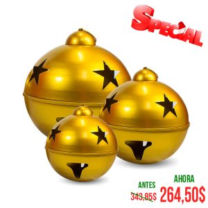 SET DE 3 CASCABELES 30,40,45CM DOR BRILL