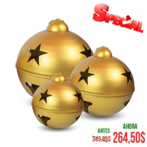 SET DE 3 CASCABELES 30,40,45CM DOR MATE