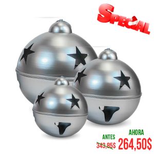 SET DE 3 CASCABELES 30,40,45CM PLAT BRILL