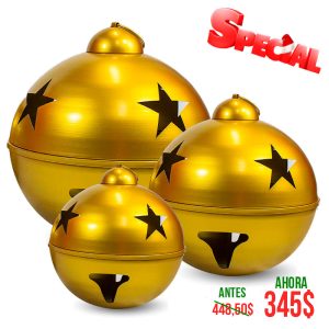 SET DE 3 CASCABELES 40,50,60CM DOR BRILL