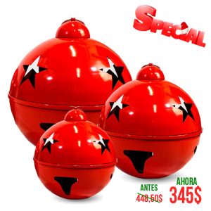 SET DE 3 CASCABELES 40,50,60CM ROJO BRILL