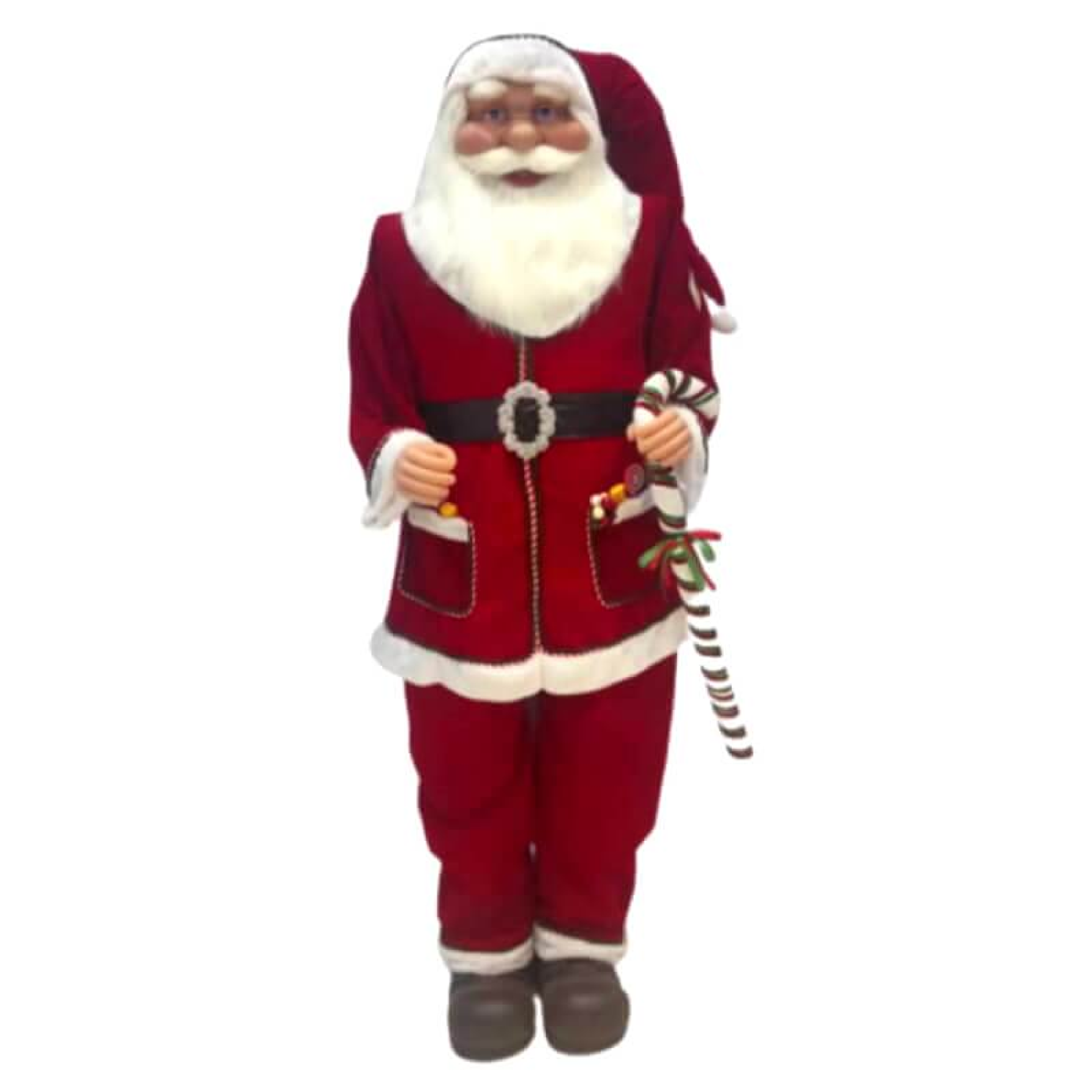 SANTA DECORATIVO R/V/BASTÓN 183CM