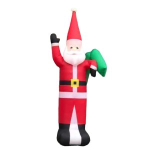 INFLABLE SANTA SALUDANDO Y BOLSA DE REGALO
