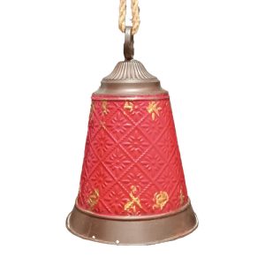 CAMPANA DE METAL  ROJA CON DETALLE DOR