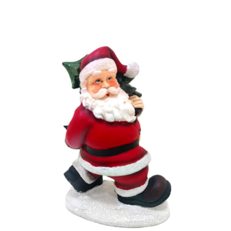SANTA CON PINO DE RESINA 19 CM