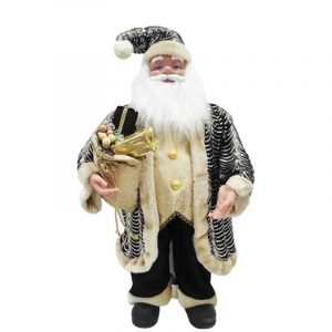 SANTA DECORAT NEGRO/DORADO 91CM