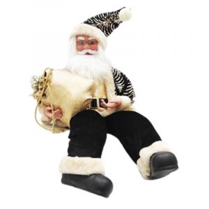 SANTA SENT C/MUS NEG/DOR 66CM