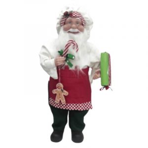 SANTA COCINERO ROJ/VER/BLA 43CM